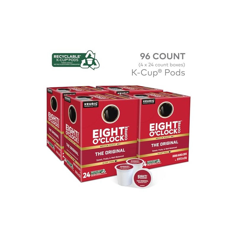 Eight O'Clock Coffee The Original, Single-Serve Keurig K-Cup Pods, Medium