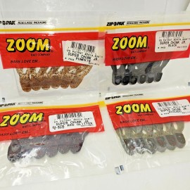Zoom 2" Super Chunk Jr. Jig Trailers 6 Count Pack 041 You Choose Color - Black Red Glitter