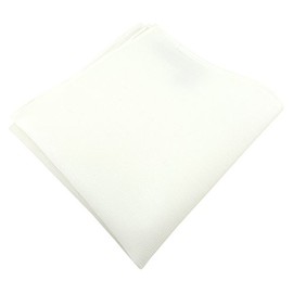 TigerTie - High-quality pocket square made from 100% cotton in plain colour, pocket square 26 x 26 cm, crème-white