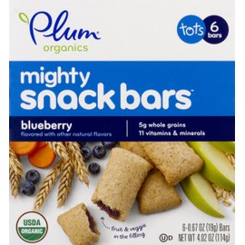 Plum Organics Mighty 4 Essential Nutrition Bars, Blueberry with Carrot, 0.67 Ounce, 6 Count