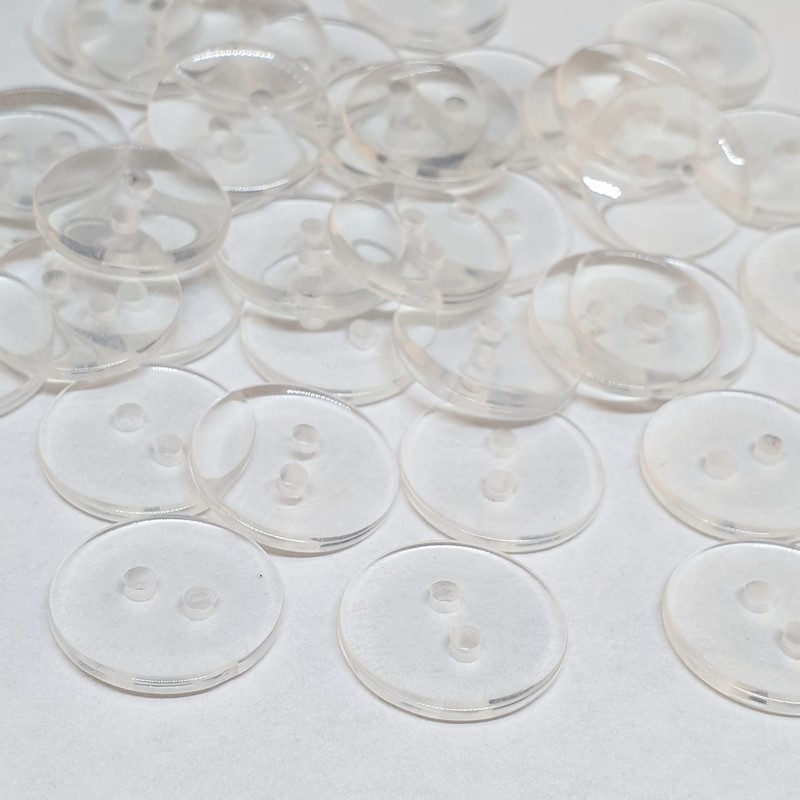 MajorCrafts® 50pcs 18mm Transparent Clear 2 Holes Round Resin Sewing