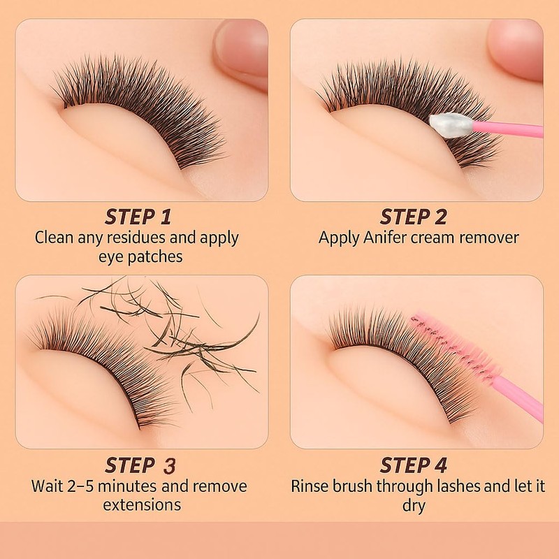 Anifer Eyelash Extension Remover 15g, Rose Scent - Fast-Dissolving, Gentle