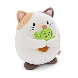 NICI MYMOCHI Angy 61407 Cuddly Toy Cat 27 cm with Cactus, Fluffy Stuffed Toy for Cuddling, Playing and Loving, Lovingly Designed