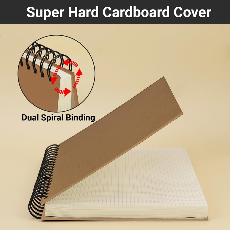 Yarotm Notebook A4 Squared - Notebook A4 Spiral Bound 21