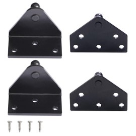 10MM Ball Stud Mounting Bracket Widen for Gas Struts Lift Supports Shocks Spring Prop, 4 Pcs, Black(Bigger Version)