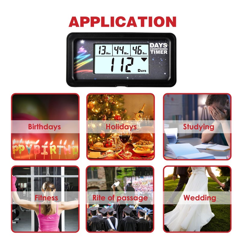 RileyFine RQ-HM200 Digital Civilian Timer, Countdown Timer, Reset Function,.Clock Function,Used