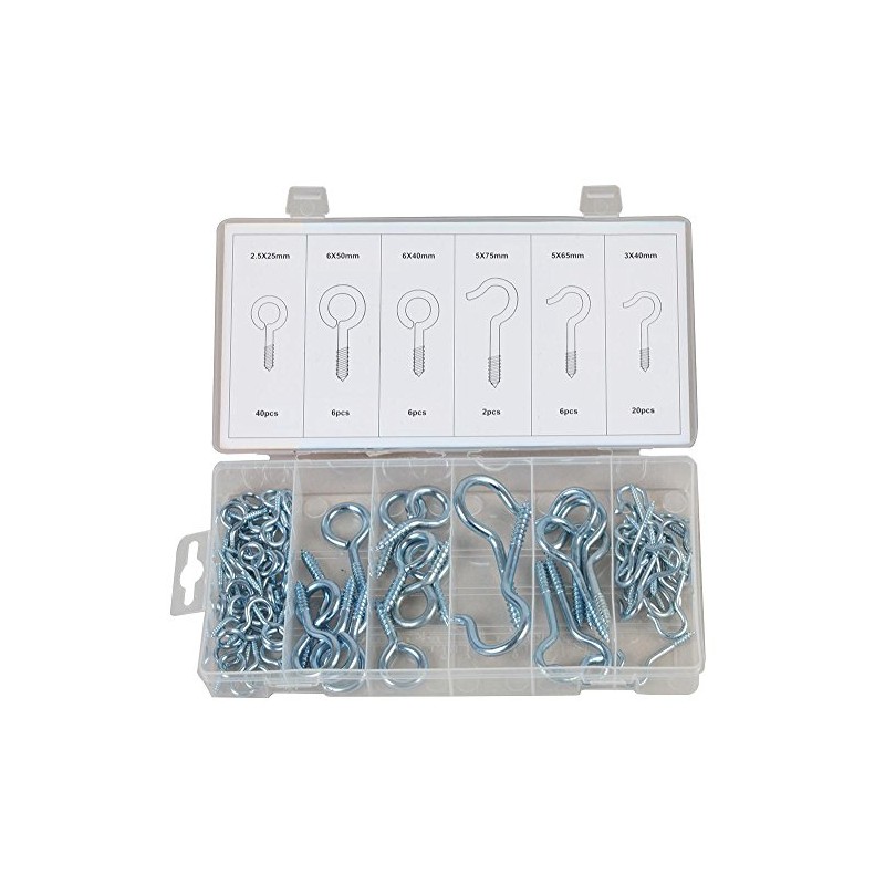Eye Bolt Assortment, 80 Pieces, Hardware and Fasteners, 1 Piece