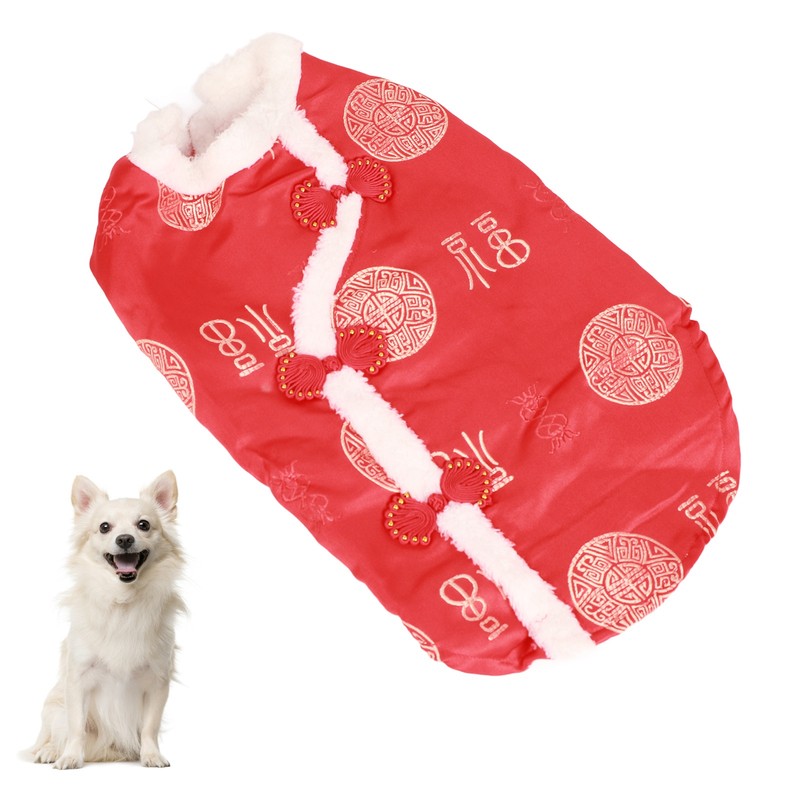 Tang Suit Pet Costume Comfortable Warm Attractive Dog Autumn Winter