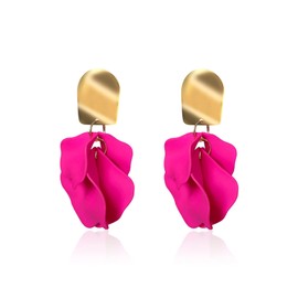 Petal Earrings, Rose Petal Earrings, Stud Earrings, Flowers, Stud Earrings, Hanging for Women, Girls, Photo, Zinc