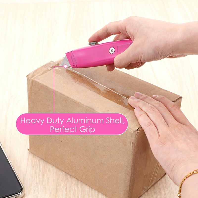12 Pcs Box Cutters Retractable Heavy Duty, Aluminum Alloy Utility