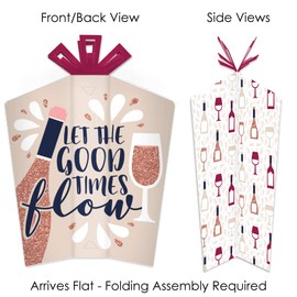 Big Dot of Happiness But First, Wine - Table Decorations - Wine Tasting Party Fold and Flare Centerpieces - 10 Count