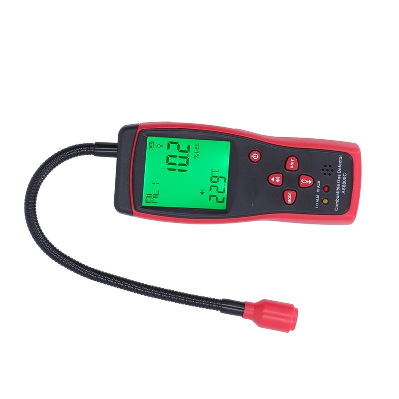 Digital Display Combustible Gas Detector Flexible Probe LCD Backlit Gas