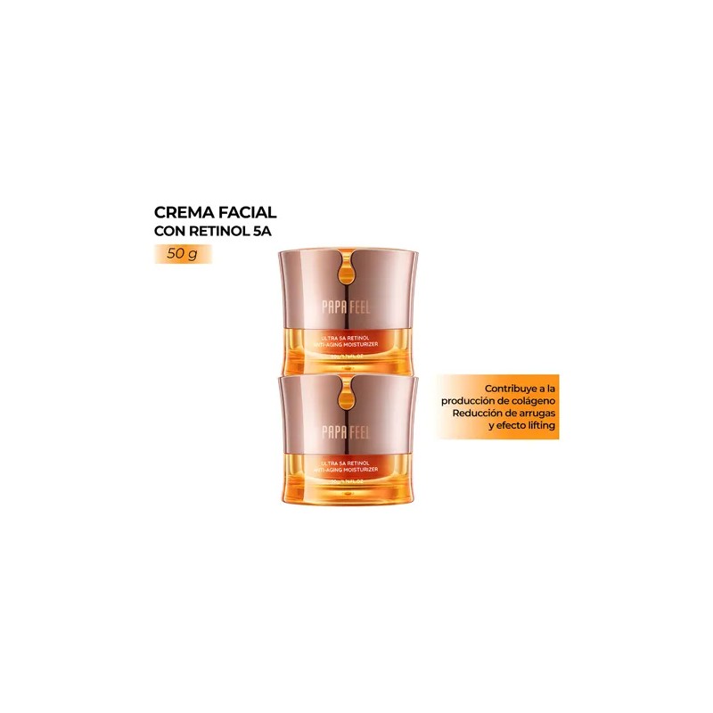 Papa Feel Crema Facial Ultra 5a Retinol 50g Pack X2