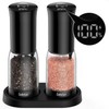 Electric Salt and Pepper Grinder Set with LED Power Display,Larger