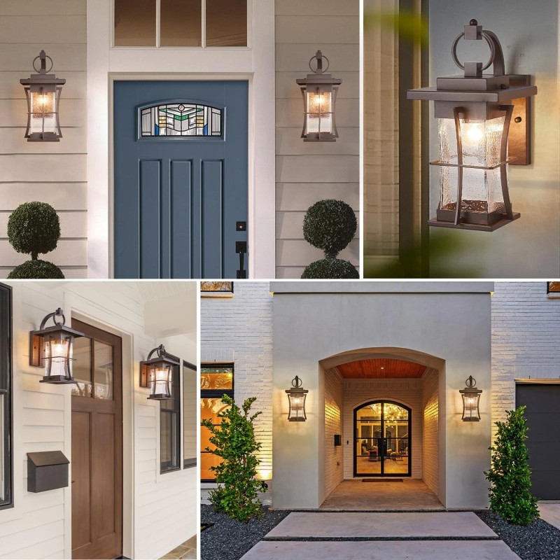 EERU Oil Rubbed Bronze Outdoor Light Sconces Wall Mount Matte