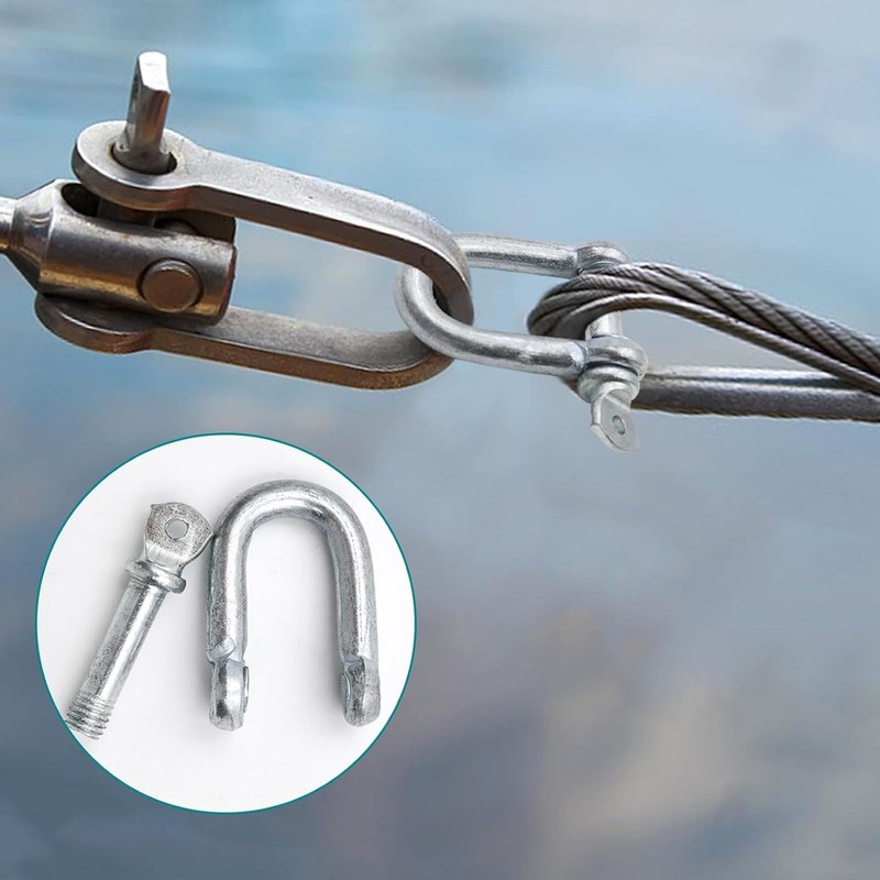 Pack of 12 M5 Stainless Steel Shackles Galvanised D Ring