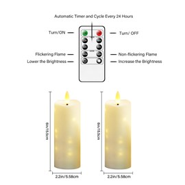 Nimiko Waterproof Outdoor,with Timer & Remote - 12 Pack Flameless LED Candles, Battery Operated Candles (D2.2 xH4/5/6", Ivory) Used for Home Decoration and Holiday Decoration