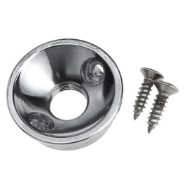 OTOTEC Guitar Input Jack Socket in Chrome Round or Telecaster with Screws Silver