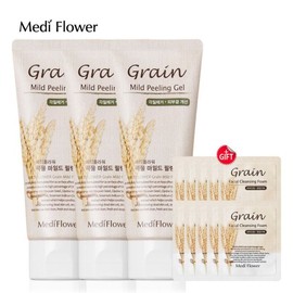 Mediflower 곡물 마일드 필링젤 100mlx3개+곡물 파우치 10매 Grain Mild Peeling Gel 100ml x 3 + Grain Pouch 10 Sheets