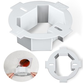 Copkim 2 Pcs Round Electrical Box Extender 4.35 x 1.5 Inches Etl Listed Plastic Ceiling Outlet Light Box Extender for 3.5 Inch 4 Inch Round or Octagonal Electrical Boxes, White