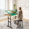 FAHKNS Jigsaw Puzzle Table with Legs, Adjustable Height & 4