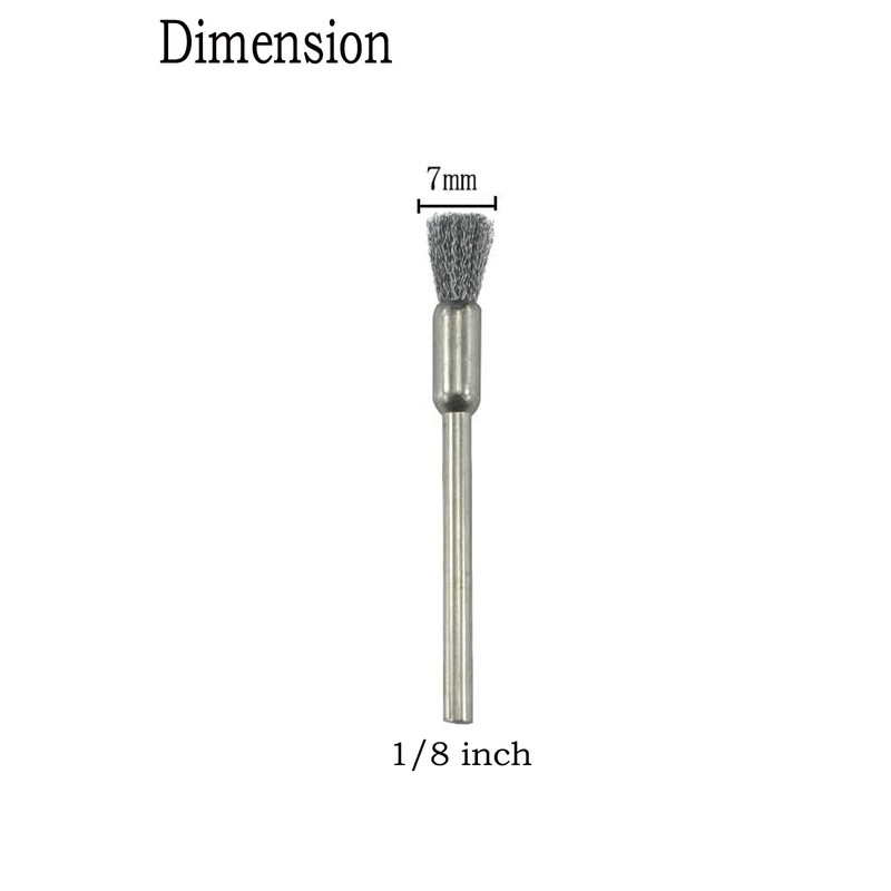 Inovsolid 50 Pcs Pen Shape Wire Brush Set 1/8'' Shank