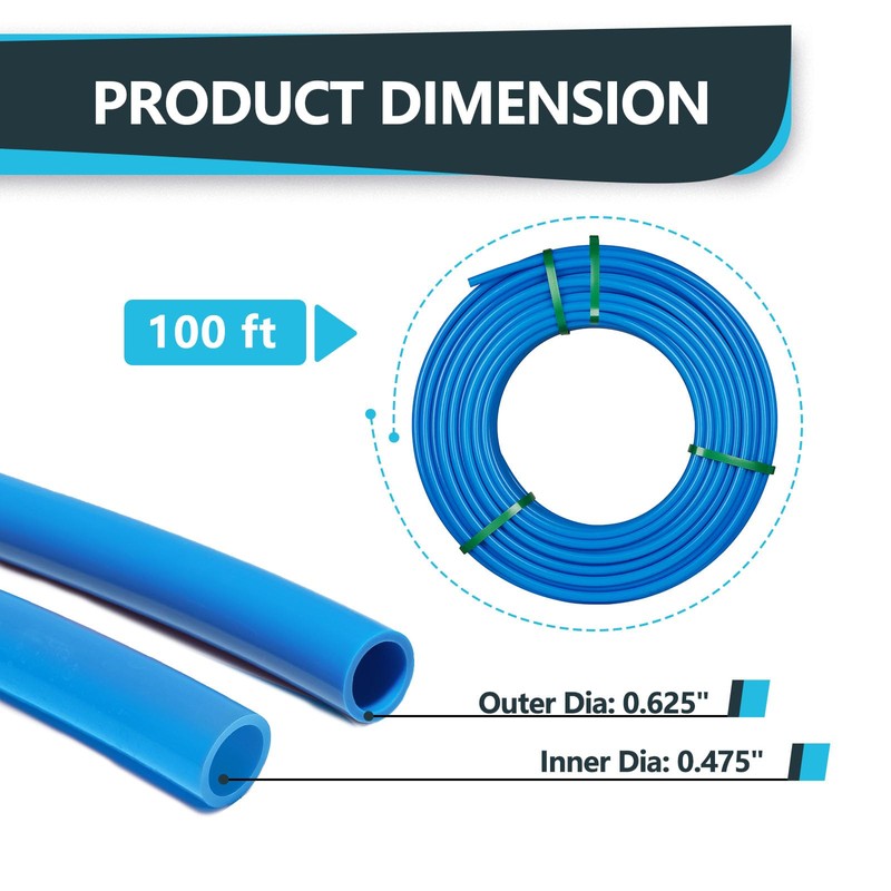 1/2 Inch PEX-A Pipe, 100 ft Pex A Tubing Blue