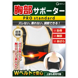 【現役整体師監修】 胸 肋骨サポーター コルセット ４枚ベルト 固定 あばら 肩ベルト 調節 ズレ防止 メッシュ Pro standard (M)