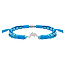 HARACRAFT Under The Sea Tracking Bracelet, Blue Marine Luck and Protection Bracelet, Tibetan Bracelet, Surfer String Wrap Bracelet for Men, Women, Forever Love Friendship Bracelet, Medium, Nylon, no