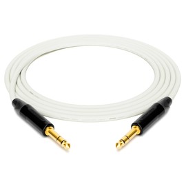 enoaudio Mogami 2534 Quad Professional Studio Cable Balanced Neutrik Gold 6.3 mm TRS Jack HiFi, White, 1.0 m