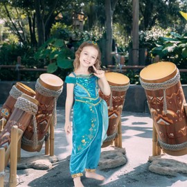 Sincere Party Girl's Jasmine Costume with Headband and Bracelet 5-6 years