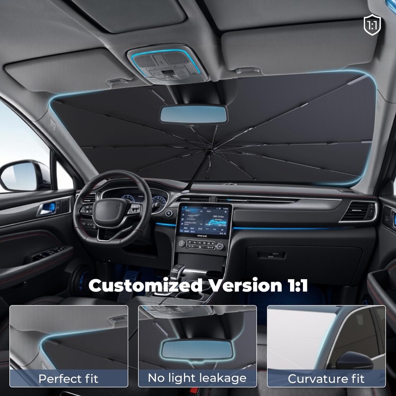 Windshield Sun Shade Umbrella for 2016-2026 Volvo XC90 Accessories: Custom