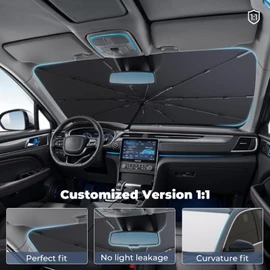 Windshield Sun Shade Umbrella for 2016-2026 Volvo XC90 Accessories: Custom Fit 240T Silver, Double Thickened, Foldable Sunshade Window Sun Visor, Ultimate 99% UV Blocking for T5, T6, T8, Excellence