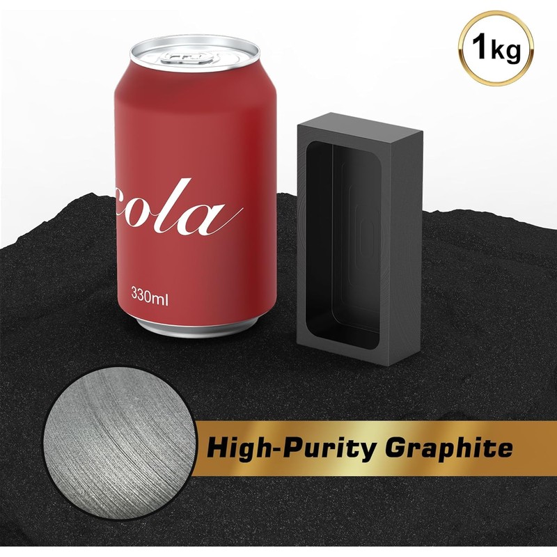 1kg Premium Graphite Ingot Mold, 1-Piece High-Purity Metal Casting Mold