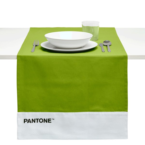 Pantone™ Modern Table Runner, 100% Cotton, 220 g, Soft and Durable Table Cloth Ideal for Kitchen Accessories and Fabric Placemats, 45 x 145 cm, Light Green