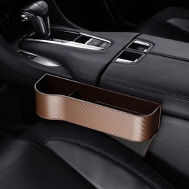 Organizador de relleno de asiento de coche, caja de almacenamiento de bolsillo lateral de plástico ABS para llaves de teléfono, tarjetas, dinero, captador interior automático, apto para la mayoría