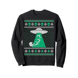 Ufo Ufo Ugly Christmas Sweater Alien Santa Ugly Xmas Sweater Sweatshirt, black