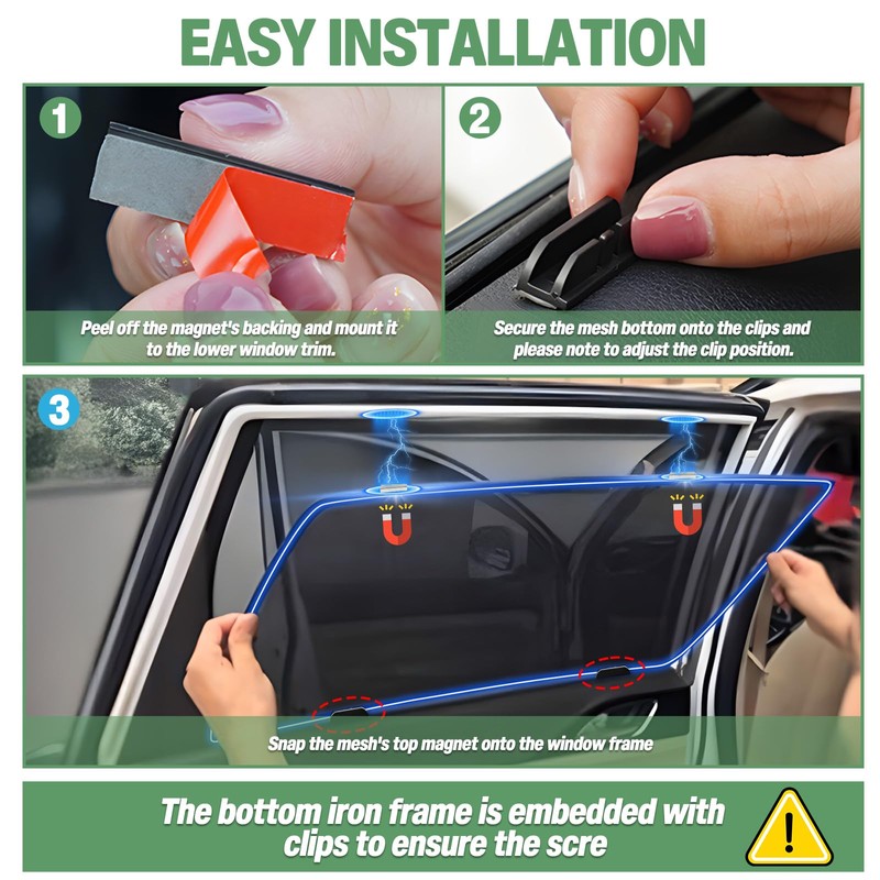 Car Window Shades for Forester 2019-2024, 4 Pack Mesh Side