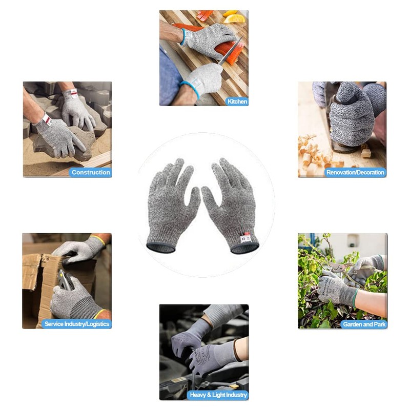 Cut Resistant Gloves - Grade 5 Food Grade HPPE Material,