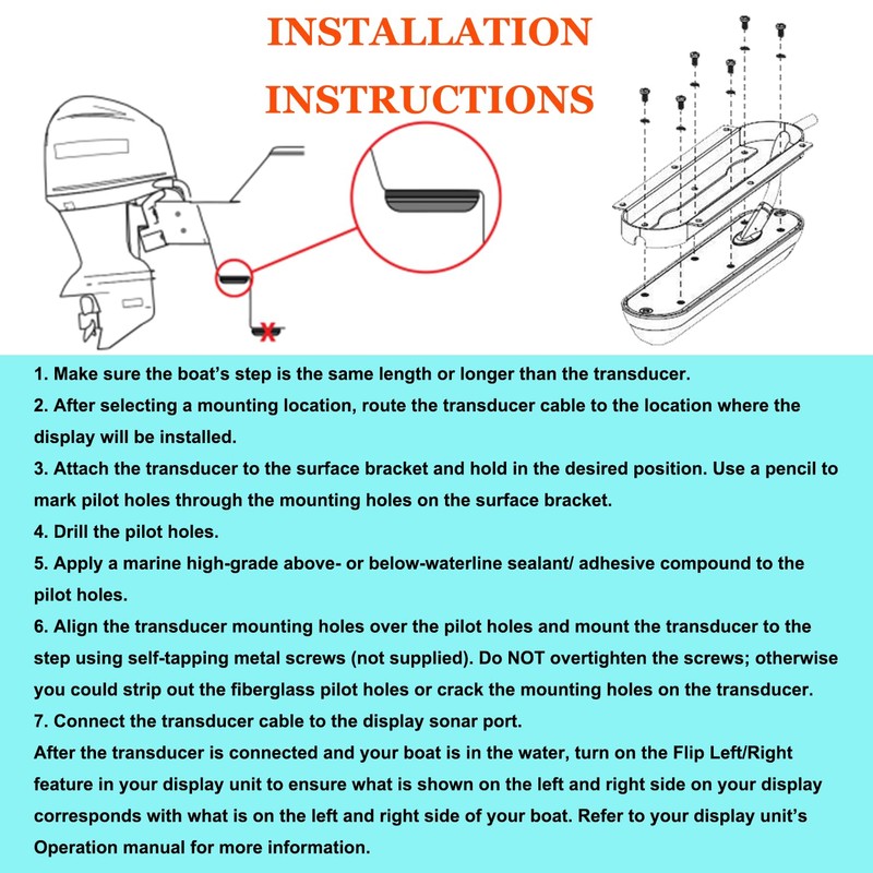 Ezbzyz 000-12602-001 Transducer Flush Mount Bracket, SS3D & TTLSCN Skimmer