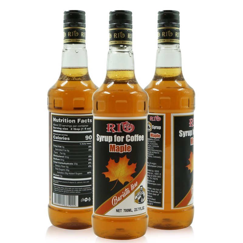 RIO Maple Flavored Coffee Syrup, 700ml – Rich and Sweet,