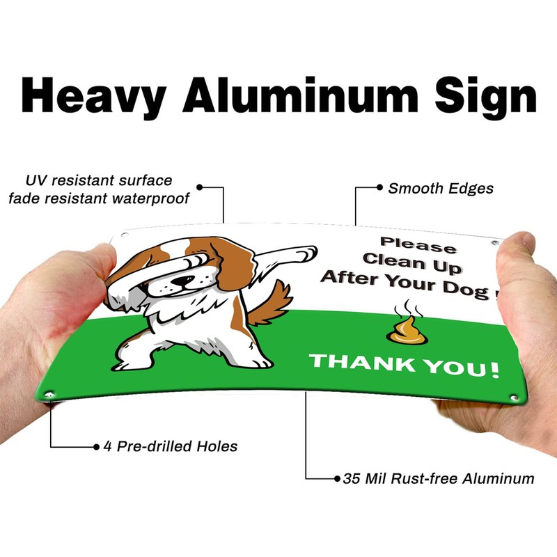 GLOBLELAND 2Pack No Pooping Dog Signs Please Clean Up After