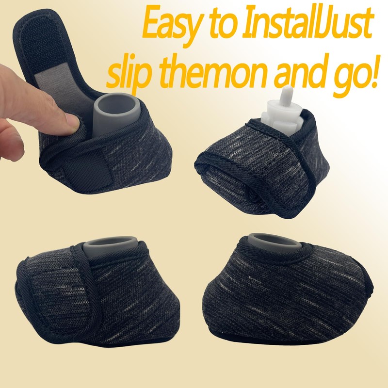 BIVIKEY 4PCS Walker Ski Glide Covers|Set Foldable Walker Accessories Easy-to-Remove