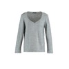 TRENDYOL Women's V-Neck Plain Regular Plus Size Pullover Sweatshirt, lightgrey