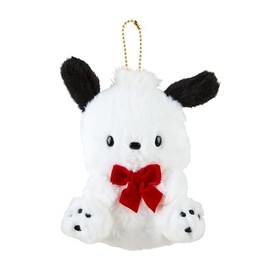 Sanrio Pochacco Mascot Holder 35th Anniversary Red Ribbon Mascot Holder Pochacco Plush Holder Plush Keychain Plush Keychain Mascot Keychain 35th Anniversary Birthday 11 x 7.8 x 7.2 cm Character