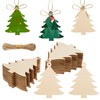 72 Pieces Wooden Christmas Tree Cutouts Crafts Embellishments Unfinished Christmas