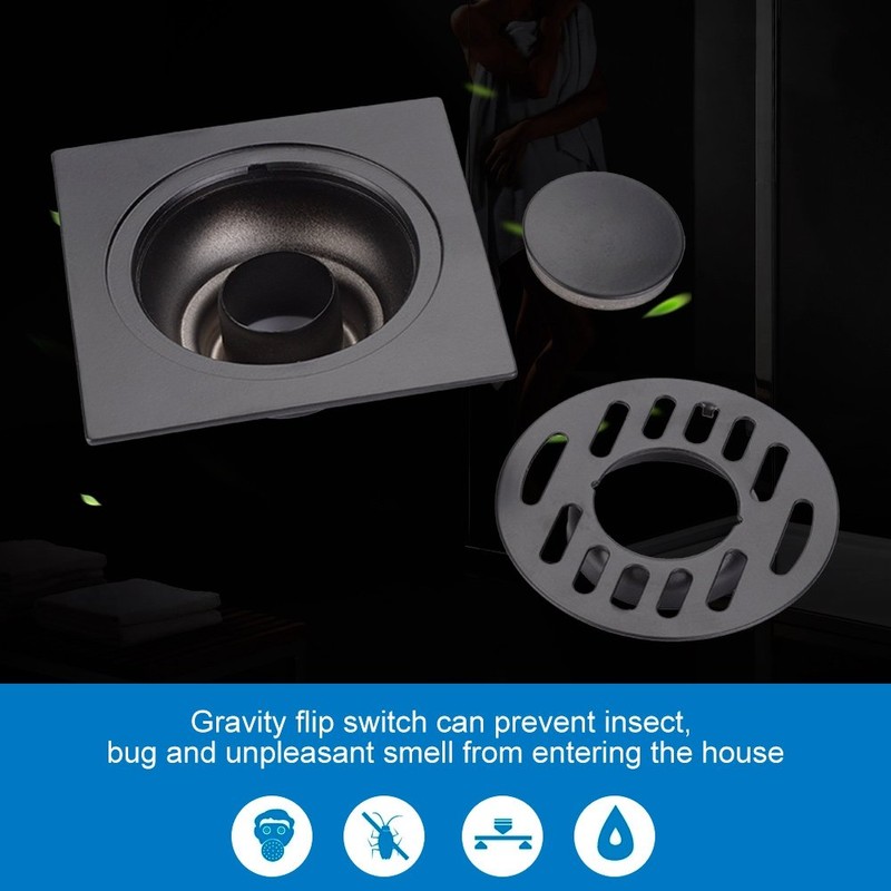 GLOGLOW Floor Drain Thickened Stainless Steel Heavy Duty Home Bathroom