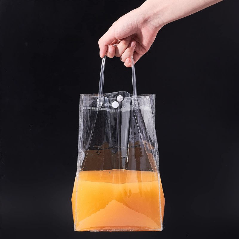 GORGECRAFT 3 Sizes PVC Gift Bags with Handles Clear Tote