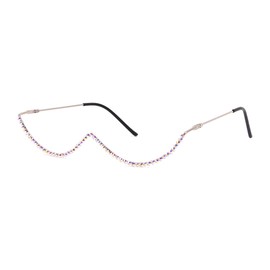 Naimo No Lens Sparkling Crystal Eyeglasses Diamond Decor Metal Half Frame Retro Sunglasses Women Glasses Without Lens