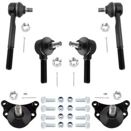 BOXI (Set of 6) Front Inner & Outer Tie Rod Ends + Upper Ball Joints Kit Fit for Toyota Pickup 1984 1985 1986 1987 1988 1989 1990 1991 1992 1993 1994 1995 2WD/RWD Models | Replace ES2374 ES2376 K9343